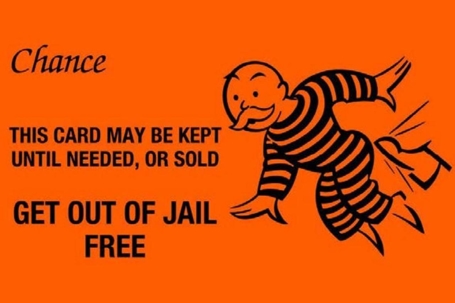 Monopoly Get Out Of Jail Free card.